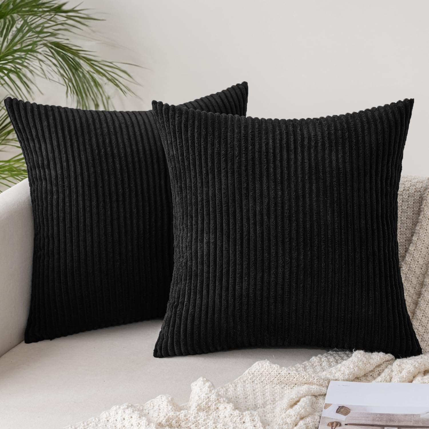 Slozzi 2er Set Kordsamt Kissenbezug Kissenbezüge Kissenhülle Sofakissen Dekokissenbezug Couchkissen Weich für Sofa Schlafzimmer Wohnzimmer Balkon