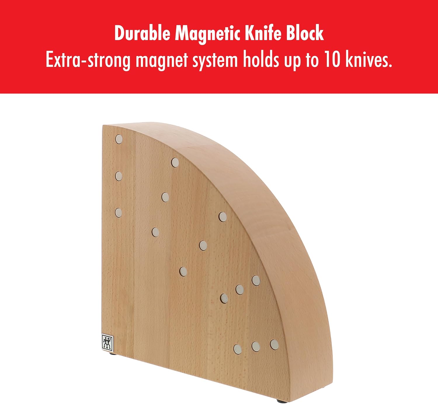 ZWILLING Round Magnetic Knife Block, Made in Italy, Natural Beechwood Kitchen Knife Holder, Contemporary Countertop Storage image 2