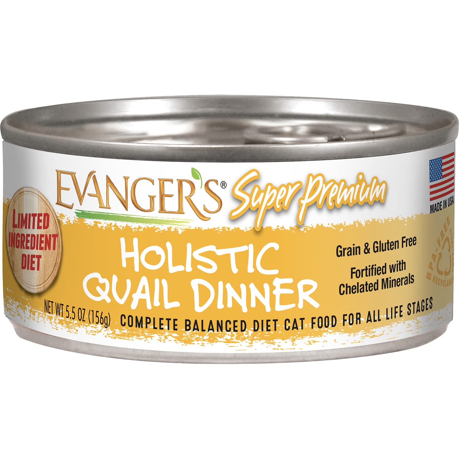 Evanger’s Quail Dinner for Cats — 24 × 5.5 oz