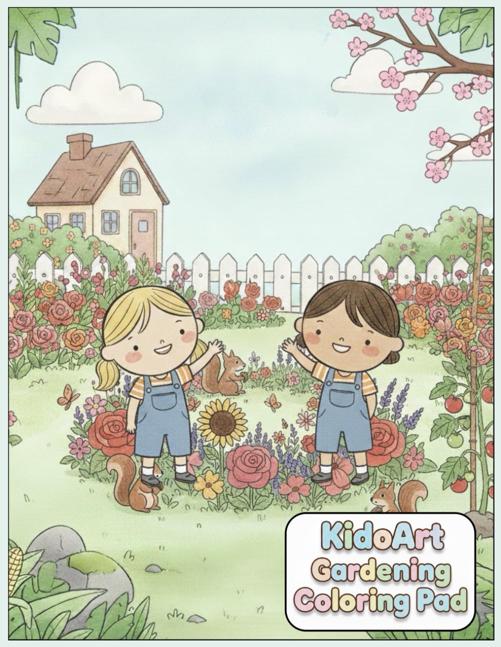 KidoArt Gardening Coloring Book: Fun Gardening Scenes & Simple Outlines for Kids — Cute Pages to Color