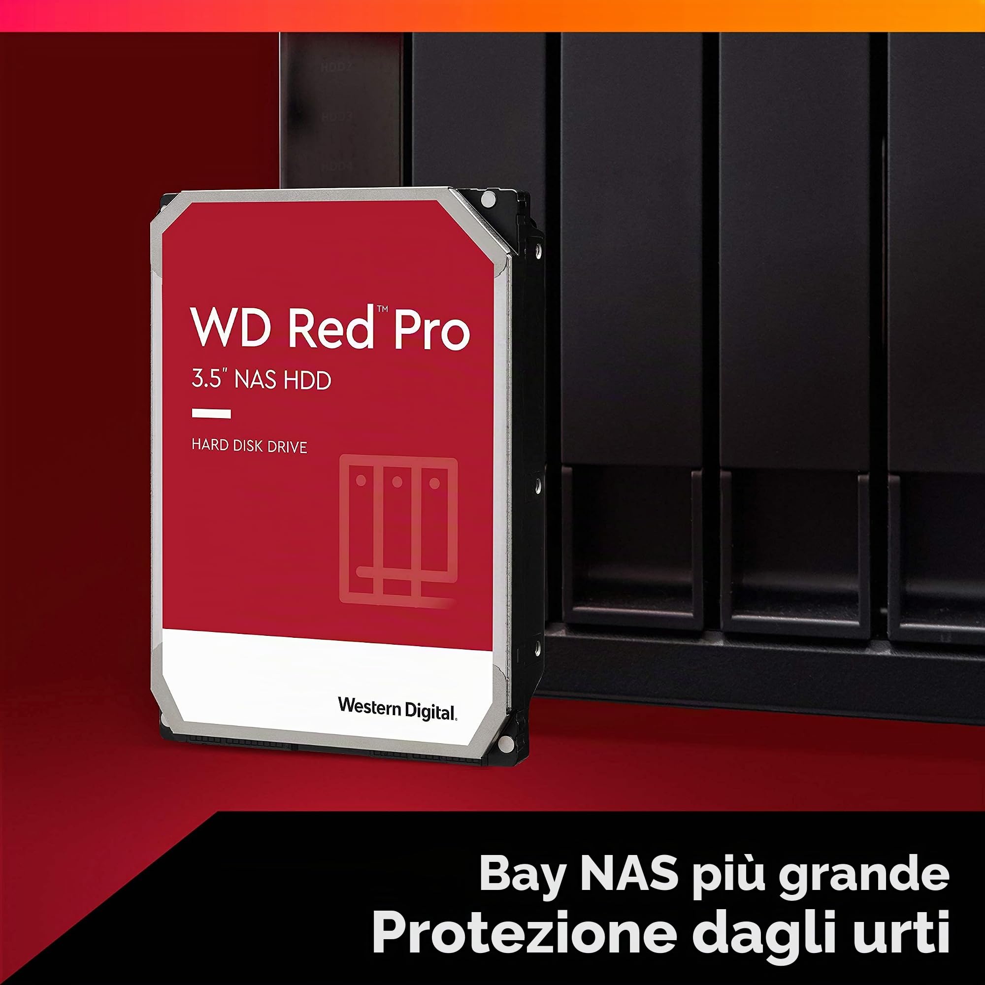 Western Digital WD Red Pro NAS 3.5" Disco Rigido Interno - Classe 7.200 RPM, SATA 6 GB/S, CMR, Cache 512 MB, 14 TB