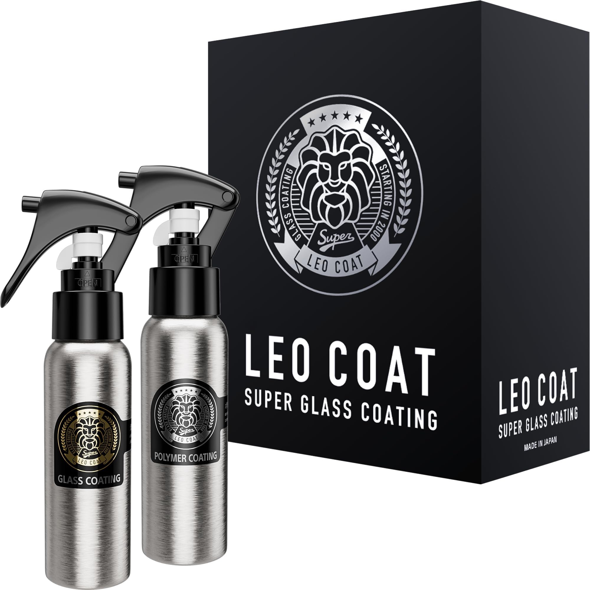 Super Glass Coating with Deep Nano-Ceramic Technology & Anti-Stain Polymer Shield [Made in Japan] | Fast Application, Dual Layer Gloss & Protection | Car & Motorcycle Polish | Cash-Back