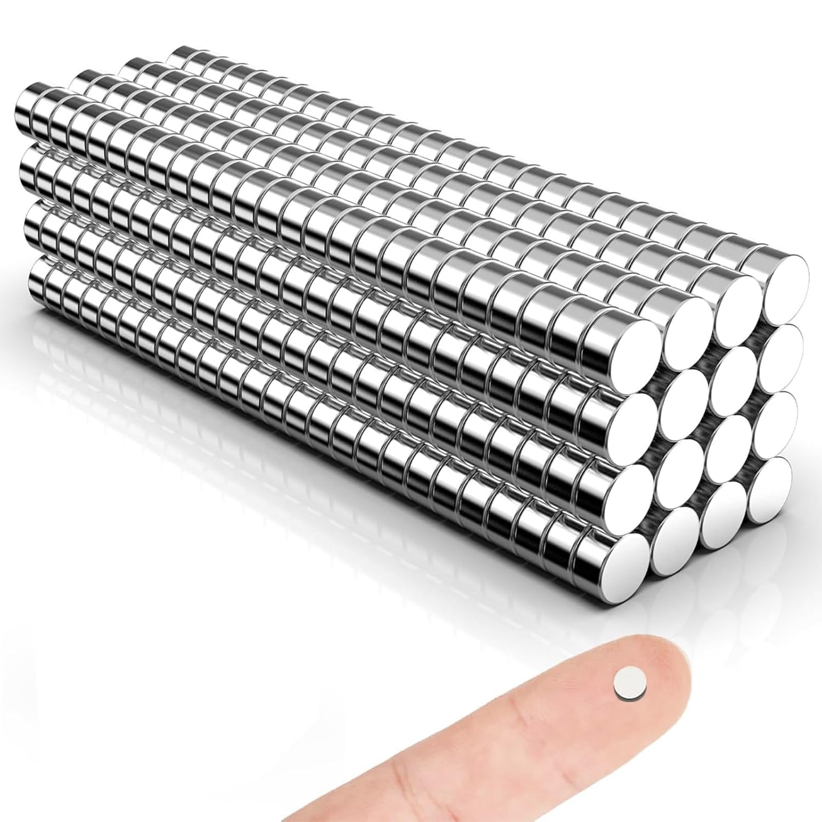 300Pcs Strong Magnets 4x2mm, Round Tiny Magnets for White Board, Fridge Magnet, Office, Crafts, School, 3D Printing and DIY Project
