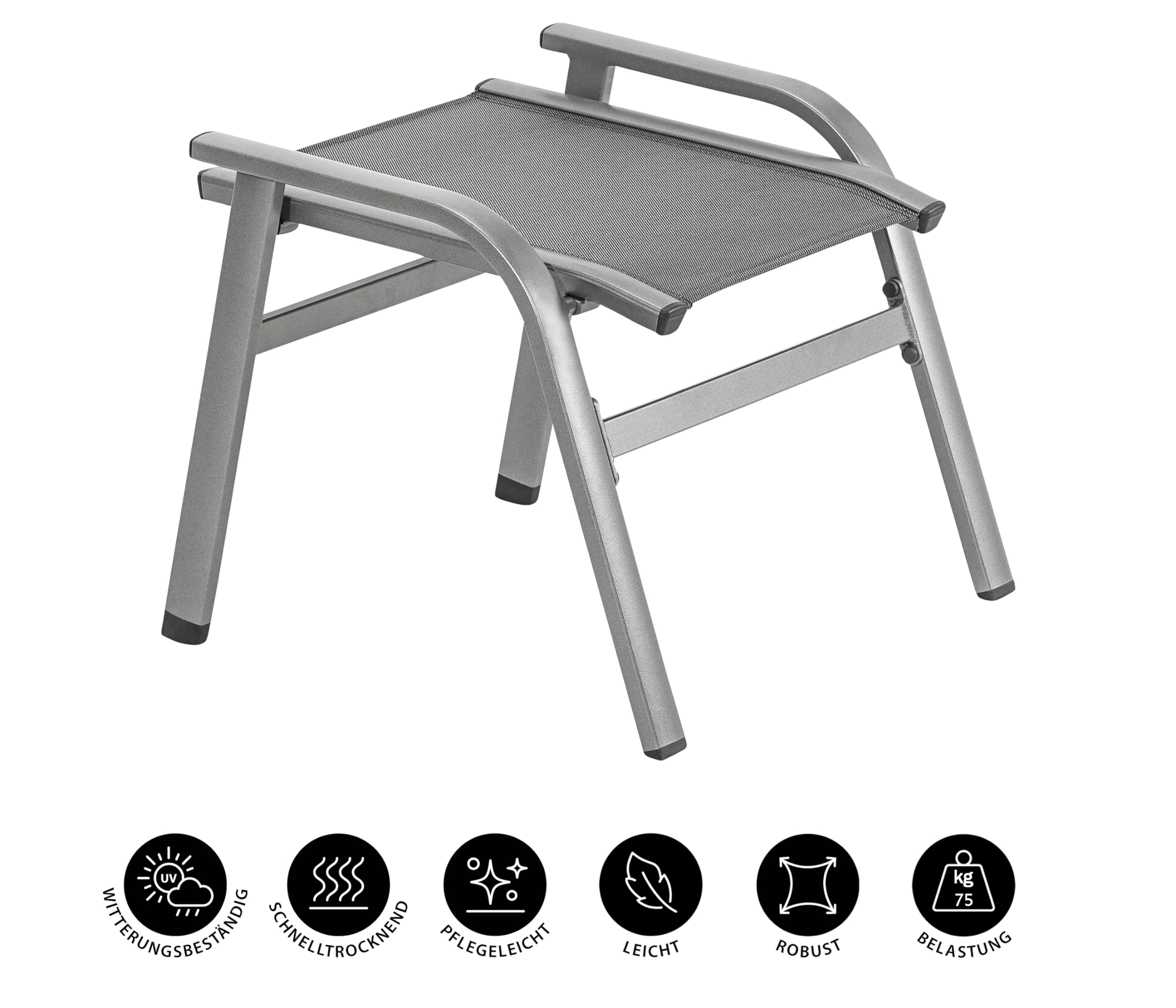 Dehner Stapelhocker Chicago, grau, 56.8 x 60.5 x 48 cm