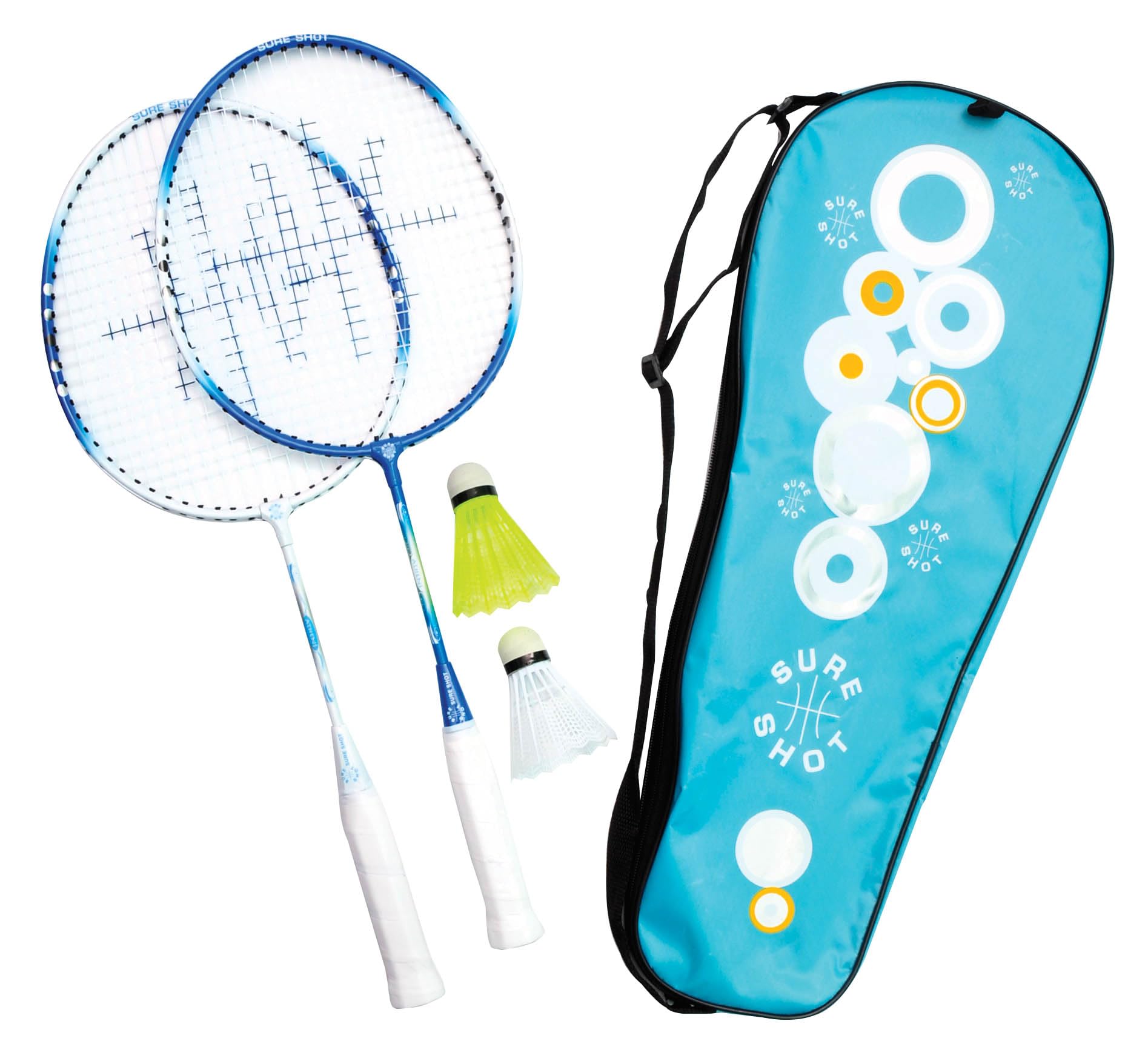 Sure Shot Athens Badminton Racket Set | Includes Rackets, Shuttlecocks & Carry Case (2 Player Beginner Set)