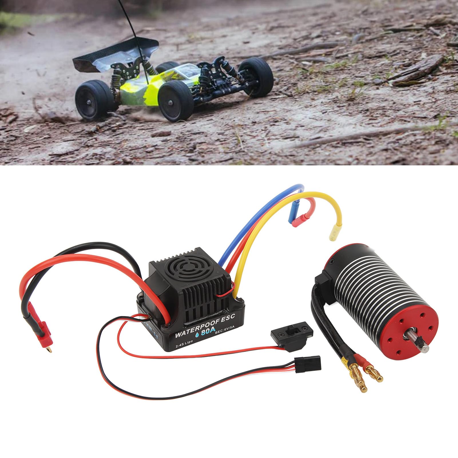 WINH 3670 Zestaw Silnika Bezszczotkowego, Multi Ochrona Bezszczotek Motorowy Combo RC dla Zabawki Samochodowej (2650KV)