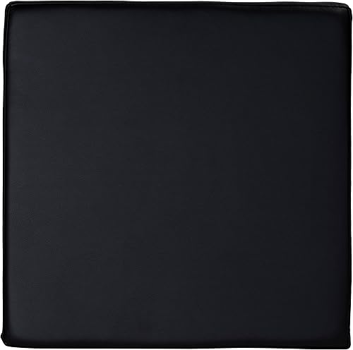 Miniatura 5 de Taburete cuadrado Adele en acero inoxidable dorado cepillado, Leathermatch negro