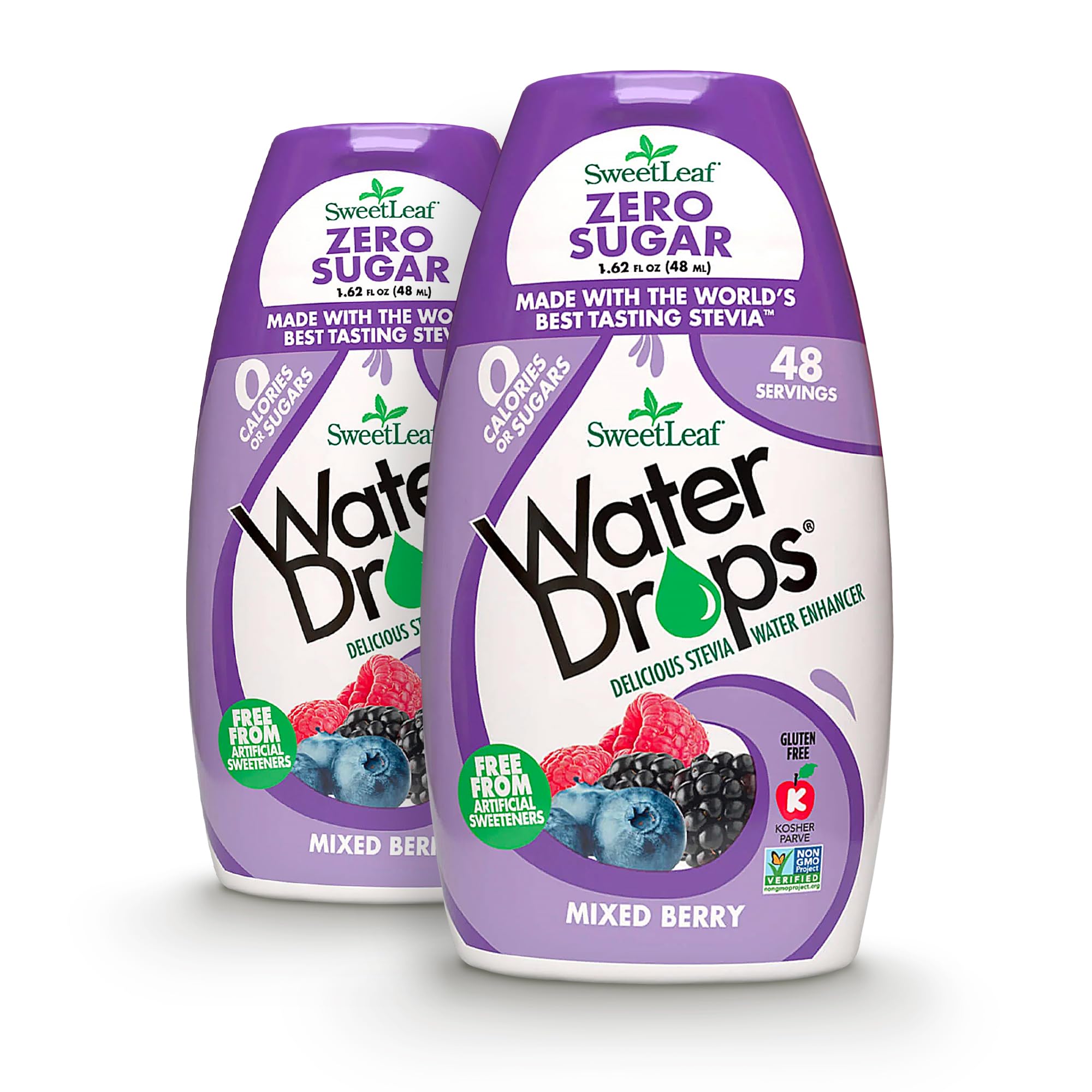 Water Drops, Mixed Berry – Sugar-Free Water Enhancer Drops, Stevia & Monk Fruit Sweetener Water Flavoring, 1.62 Oz (Pack of 2)
