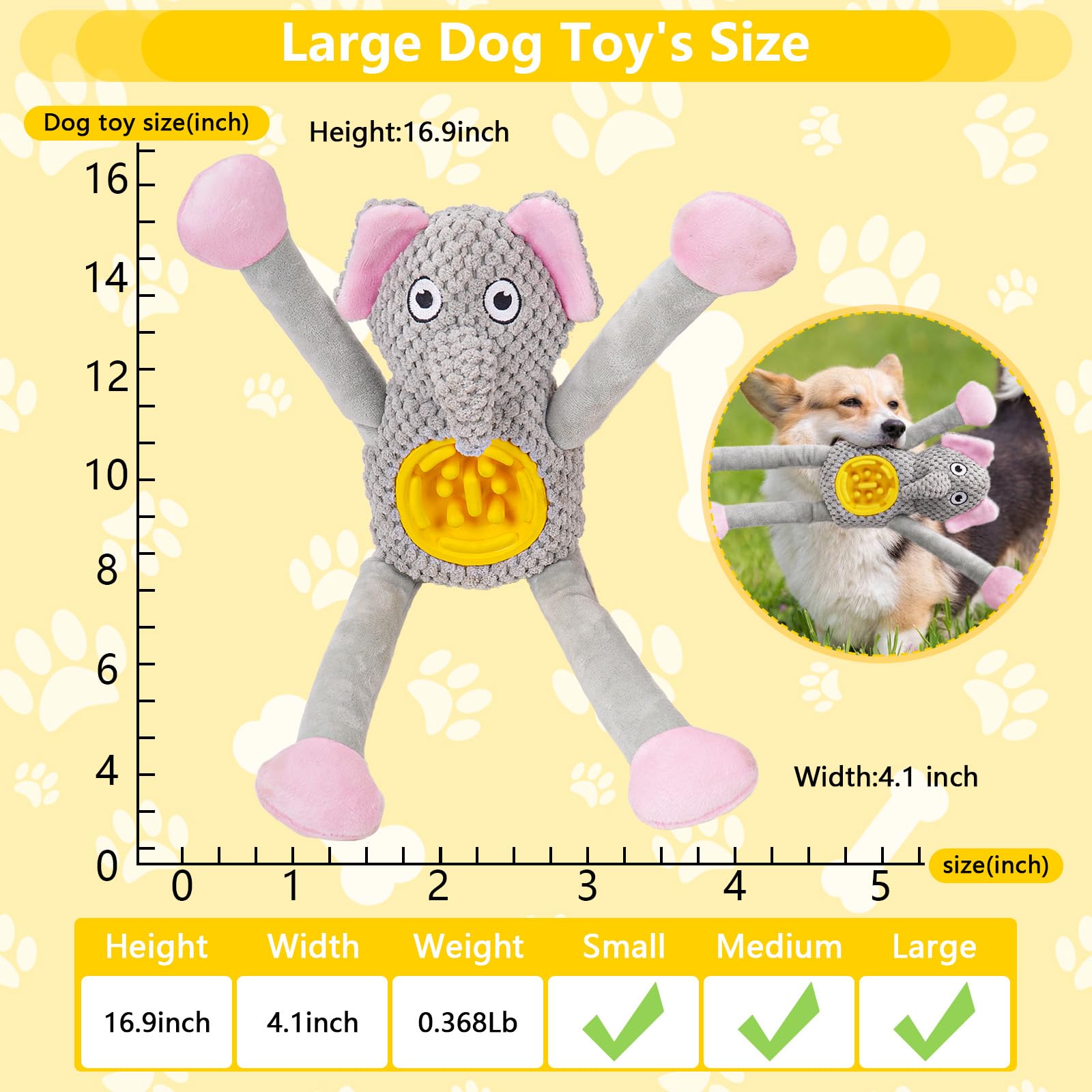 Hundespielzeug, Plüschtiere mit Quietschen, Papier, Futterversteckfunktion, weicher Stoff, geeignet für große, mittelgroße und kleine Hunde - Spielzeug, das Hunde lieben