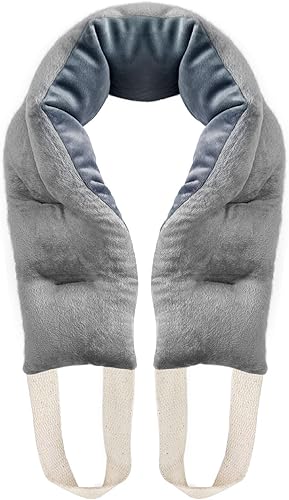uncn Almohadilla térmica para cuello, hombros y espalda, para microondas, calentador de cuello con peso de 32 x 5 pulgadas, envoltura térmica para