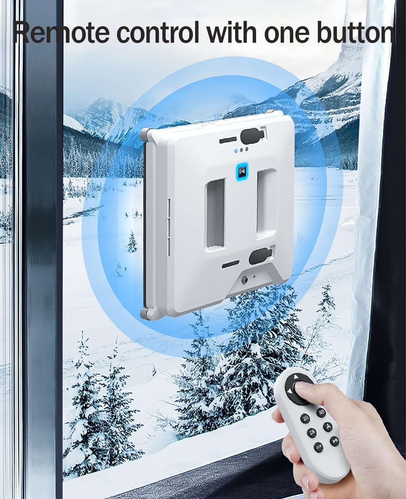 Robot Limpiacristales Automático，Aparato Limpiar Ventanas Altas Interior | Limpiador de ventanas inteligente potente de 3000Pa con pulverizador de agua doble, control remoto, planificación