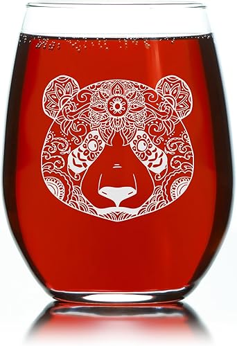 Miniatura 4 de Panda Stemless Wine Glass - Panda Themed Gift for Women and Men - 17 oz. (Style P1)