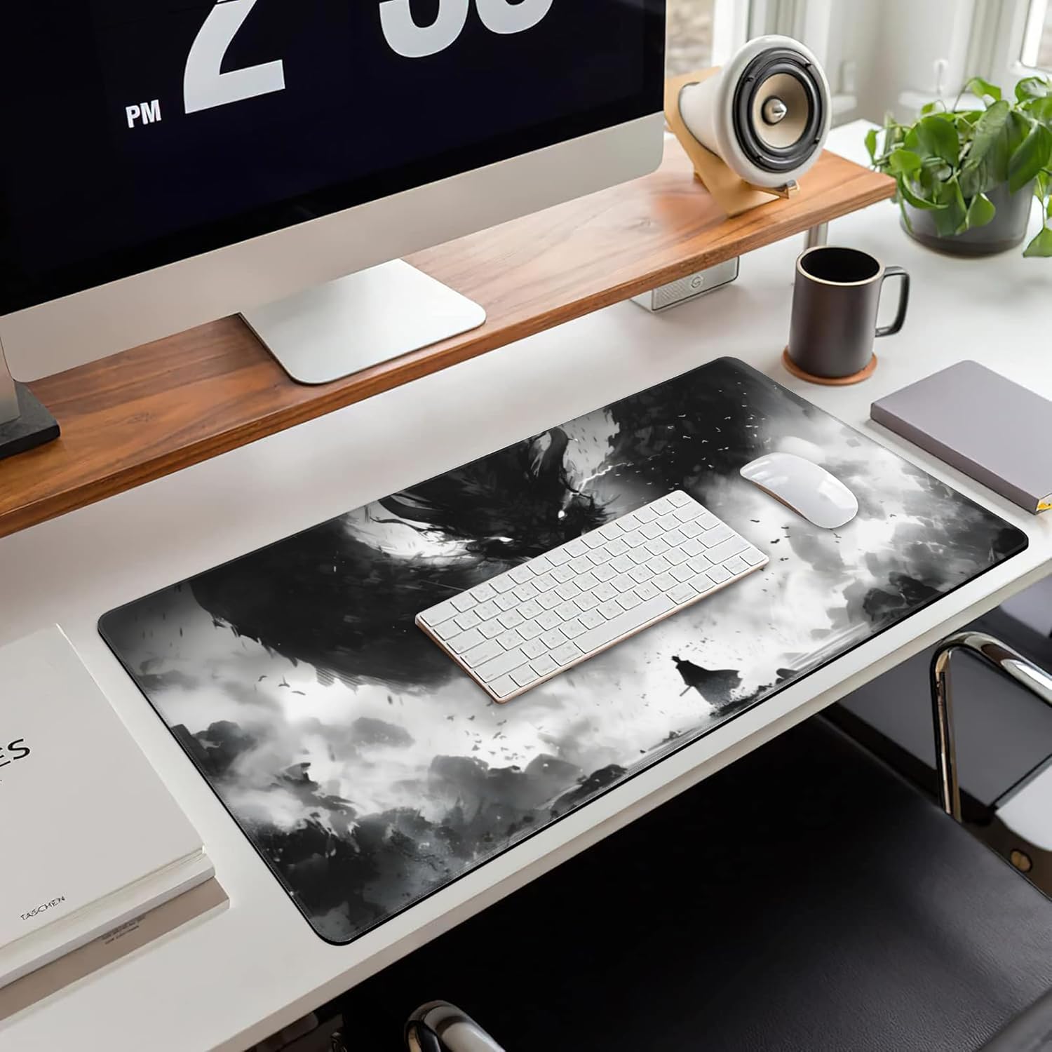 Extended Large Gaming Mouse Pad, Horror Anime Manga Large Desk Mat for Desktop XXL, Non-Slip Rubber Base Stitched Edges Long Computer Keyboard Desk Pad Mouse Mat for Gaming Home Office 35.4"X15.7" - Image 6