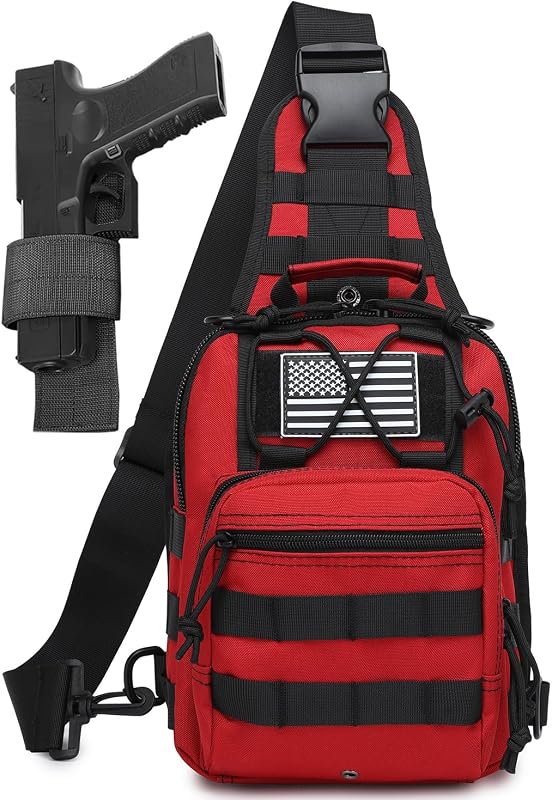 Bolso bandolera táctico pequeño para hombre con funda, bolso de hombro militar EDC, bolso cruzado CCW, 7 litros