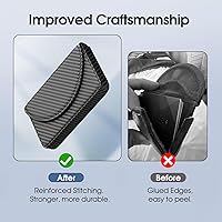 Vista 3 de MaxGear Funda para tarjetas de visita, piel sintética, para bolso, tarjetero de viaje con bolsillo para hombres o mujeres, regalo para tarjetas