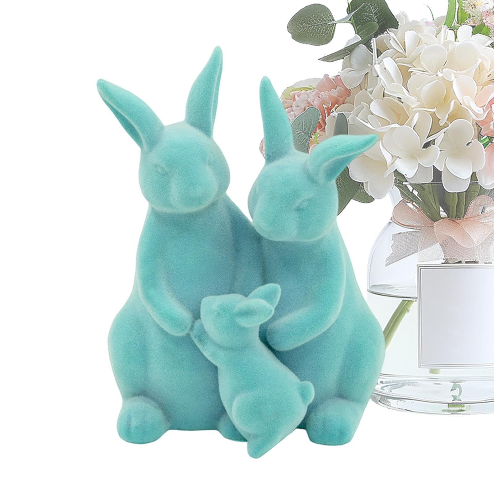 Charmante décoration de lapin de Pâques au toucher velours doux