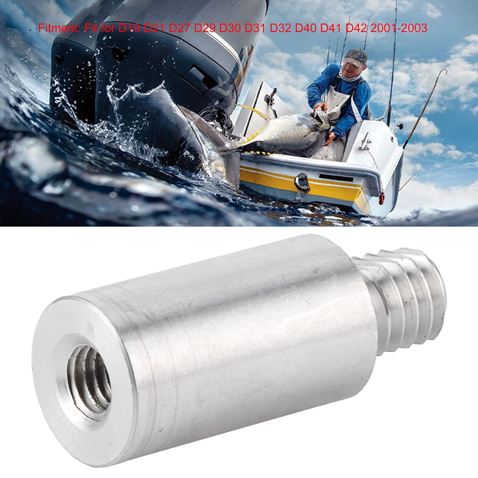 Keenso Anodo di Zinco per Fuoribordo per Barche, Asta per Anodo di Zinco per Motore Fuoribordo per Barche 838929 804107 Adatto per D19 D21 D27 D29 D30 D31 D40 2001-2003 Pezzi di Ricambio per Barche e
