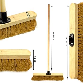 10" Soft Coco Broom Sweeping Brush And Wooden Handle U2013 The Dustpan And