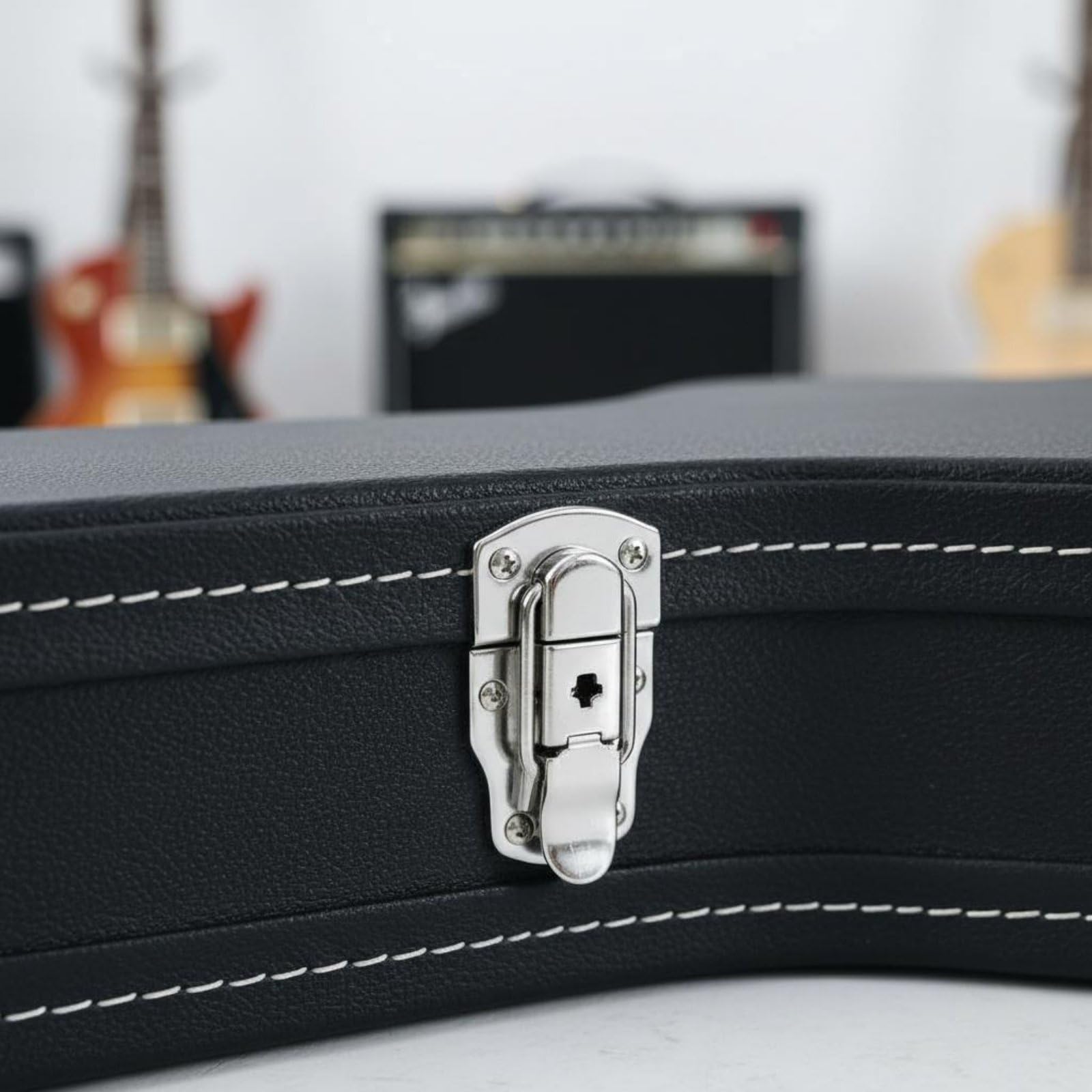 harayaa Estuche para Guitarra Eléctrica Rígido Maletín Funda Caja con Interior a Medida y Carcasa Robusta de Madera PU y Metal Amortigua Golpes y Facilita, Array, Marrón