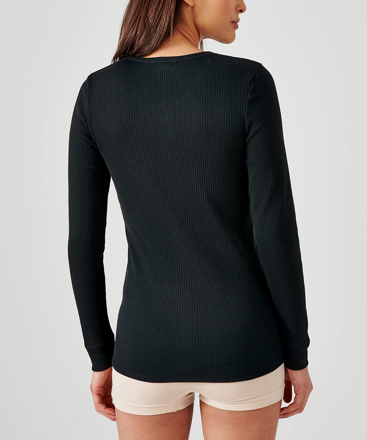 Damart T-Shirt Thermolactyl Col Rond, Côtes Molletonnées Haut Thermique Femme (Lot de 1)