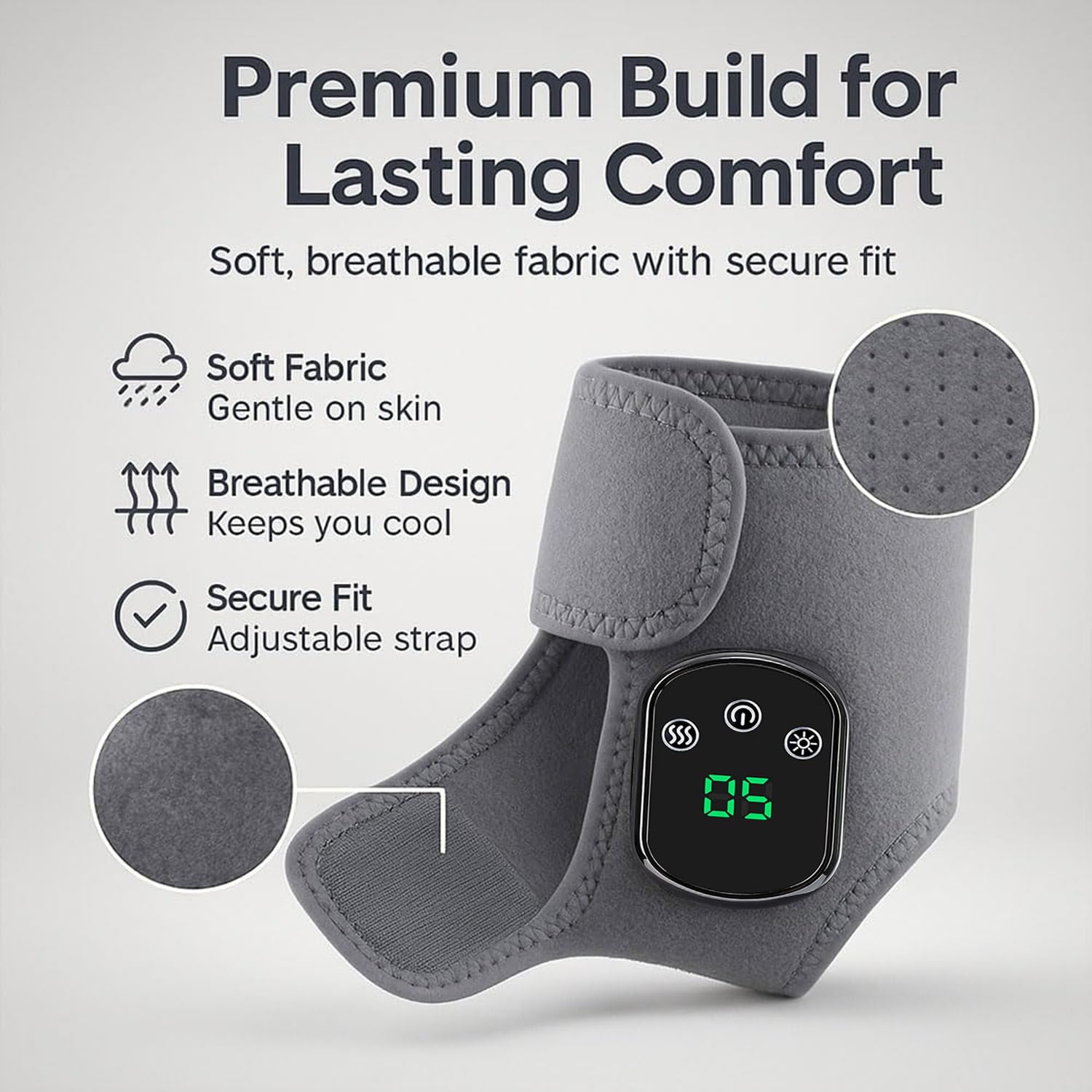 Triple Therapy Foot Massager, 3-in-1-Fußmassagegerät, Kabellos und Tragbar, mit 3 Vibrationsmodi und 5 Wärmestufen, für Ferse, Fußgewölbe und Knöchel (Schwarz 3 Ebene * 2)