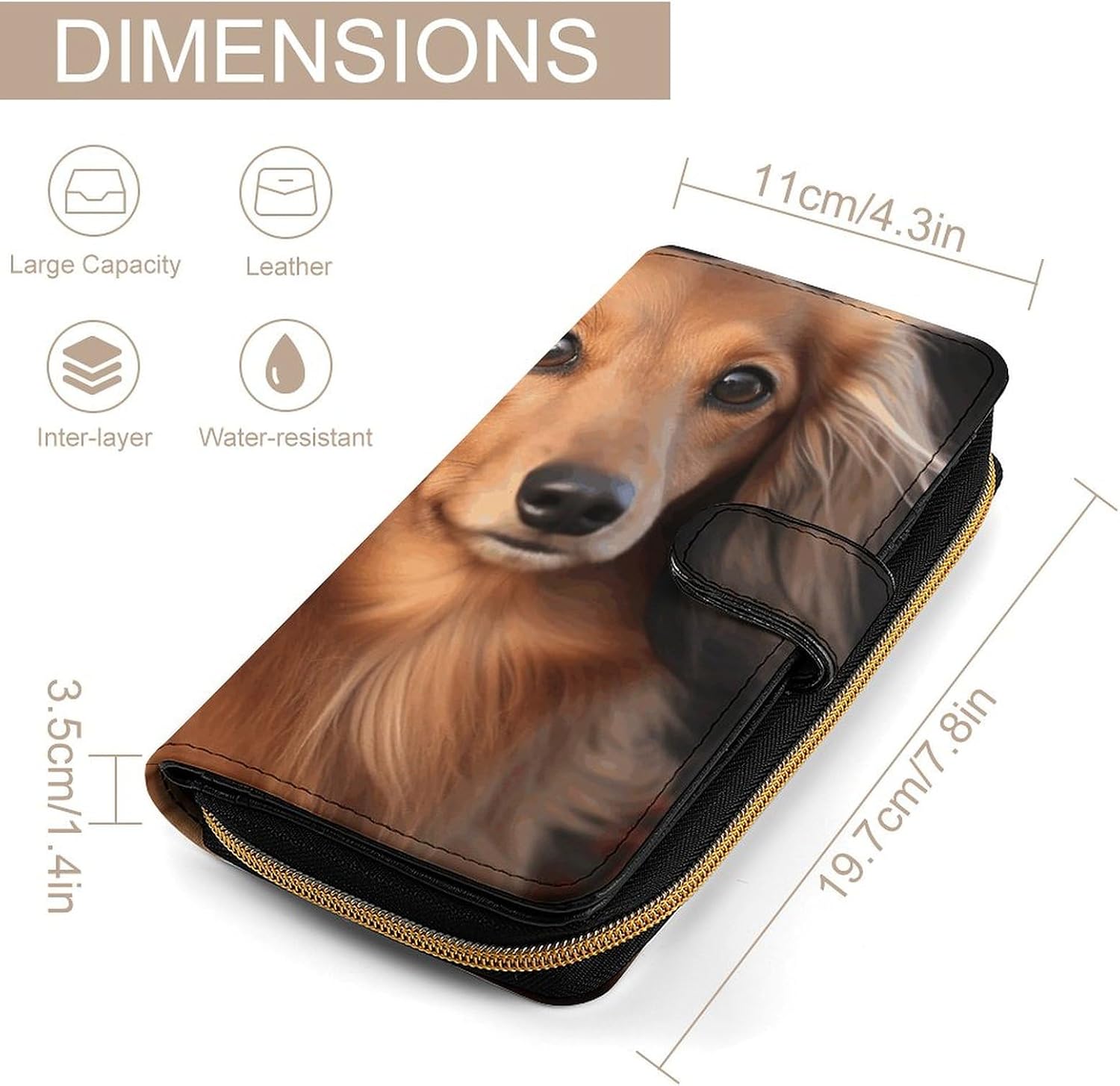 Wallet, Long Haired Dachshund Printed Wallet,travel Wallet,durable Wallet,portable Wallet,universal Wallet,leather Wallet