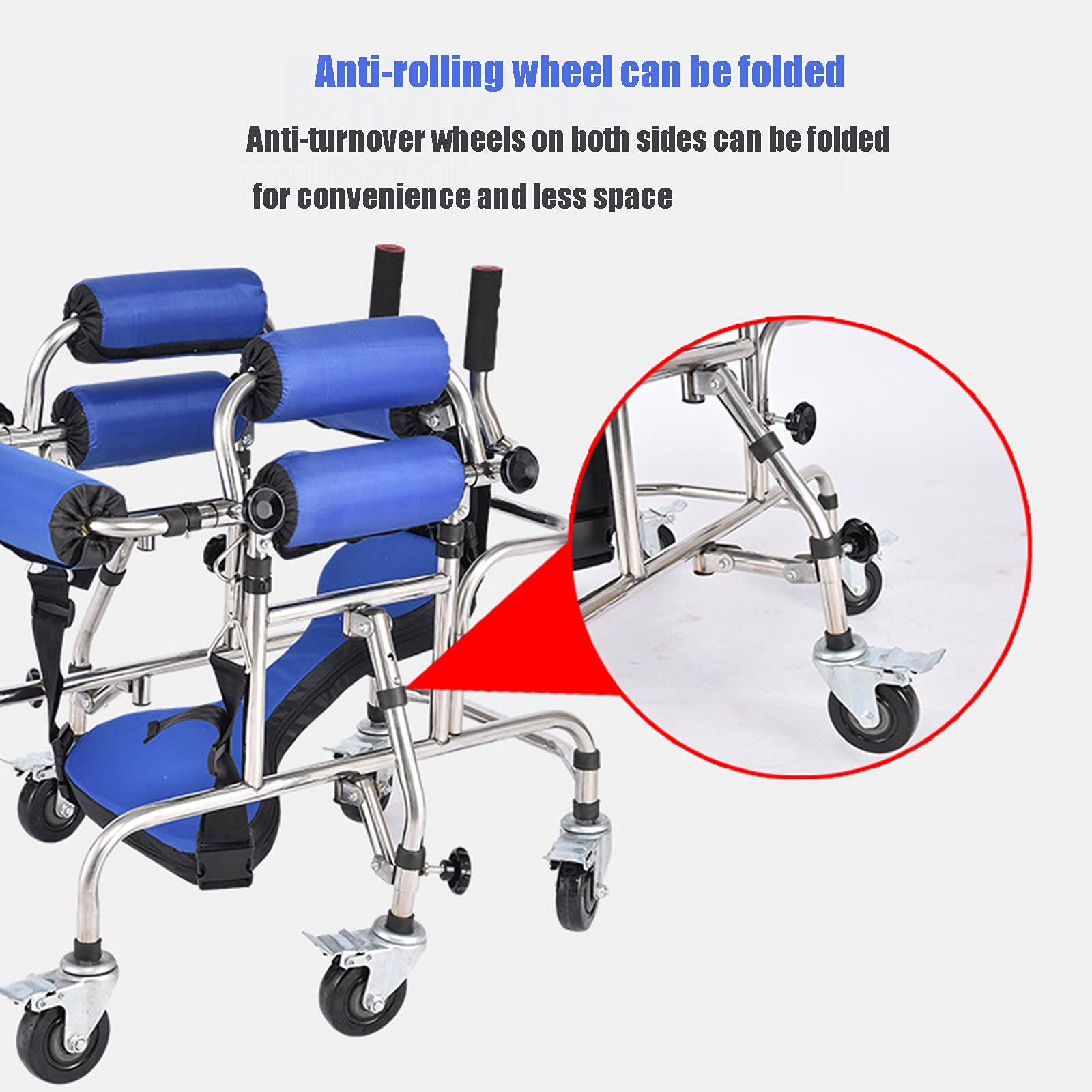 Andador para niños con ayuda para caminar, con asientos, parálisis cerebral infantil, entrenamientos de rehabilitación para discapacitados debajo de las axilas dobles, A (A)