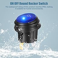 Vista 2 de Panel de interruptor marino impermeable, interruptor basculante de palanca de 4 bandas con punto redondo de 12 V CC iluminado 20 A 3 pines SPST