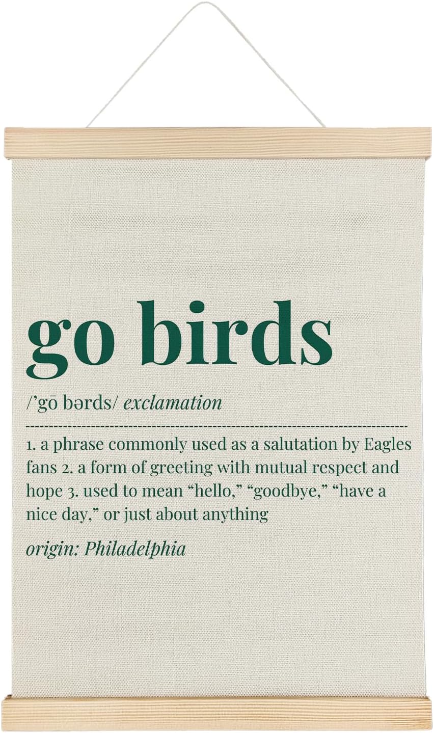 ATBWGT Go Birds Football Wall Art Decor, Football Rome Decor for Boys, Sports Fan Lovers Gifts Poster Hanger Frame for Boys Bedroom Dorm Nursery Apartment Home Office, 12x16 Inch