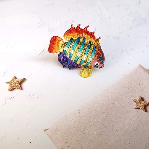 Miniatura 7 de ZOOCRAFT Figura de cristal tropical de peces marinos, arte soplado a mano, decoración de acuario en miniatura coleccionable
