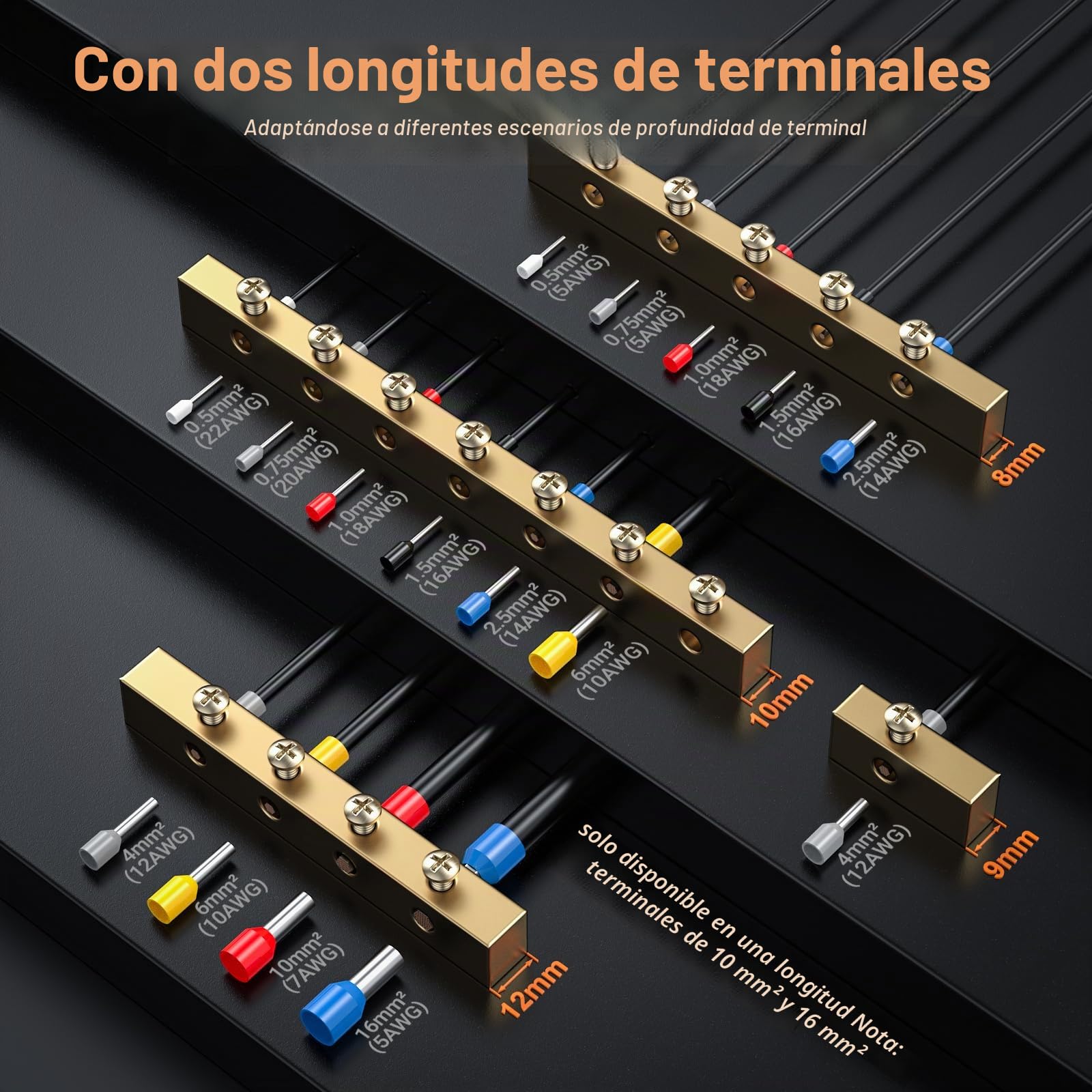 Preciva Crimpadora Terminales Eléctricos con 1500 Punteras – Alicates de Crimpeado Hexagonales 0,08-16mm², Prensa Terminales Cables, Kit de Crimpado con Caja, Herramienta de Crimpado de Virola