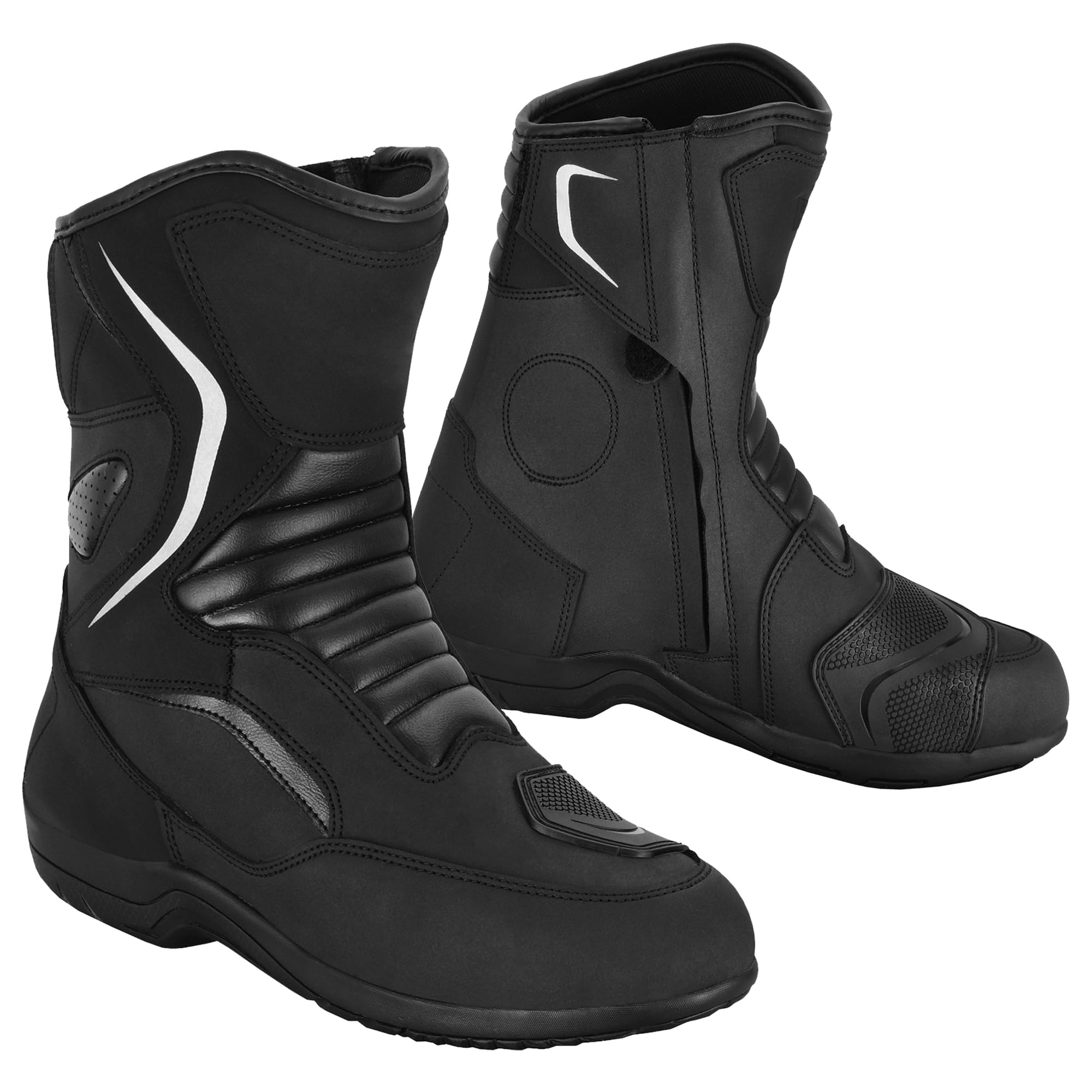 Botas de Motocross Hombre | Botas Piel Moto con Suela de Goma | Botas Motocicleta Rider de Cuero Proteccion para Hombre CE Approved EN 13634:2017