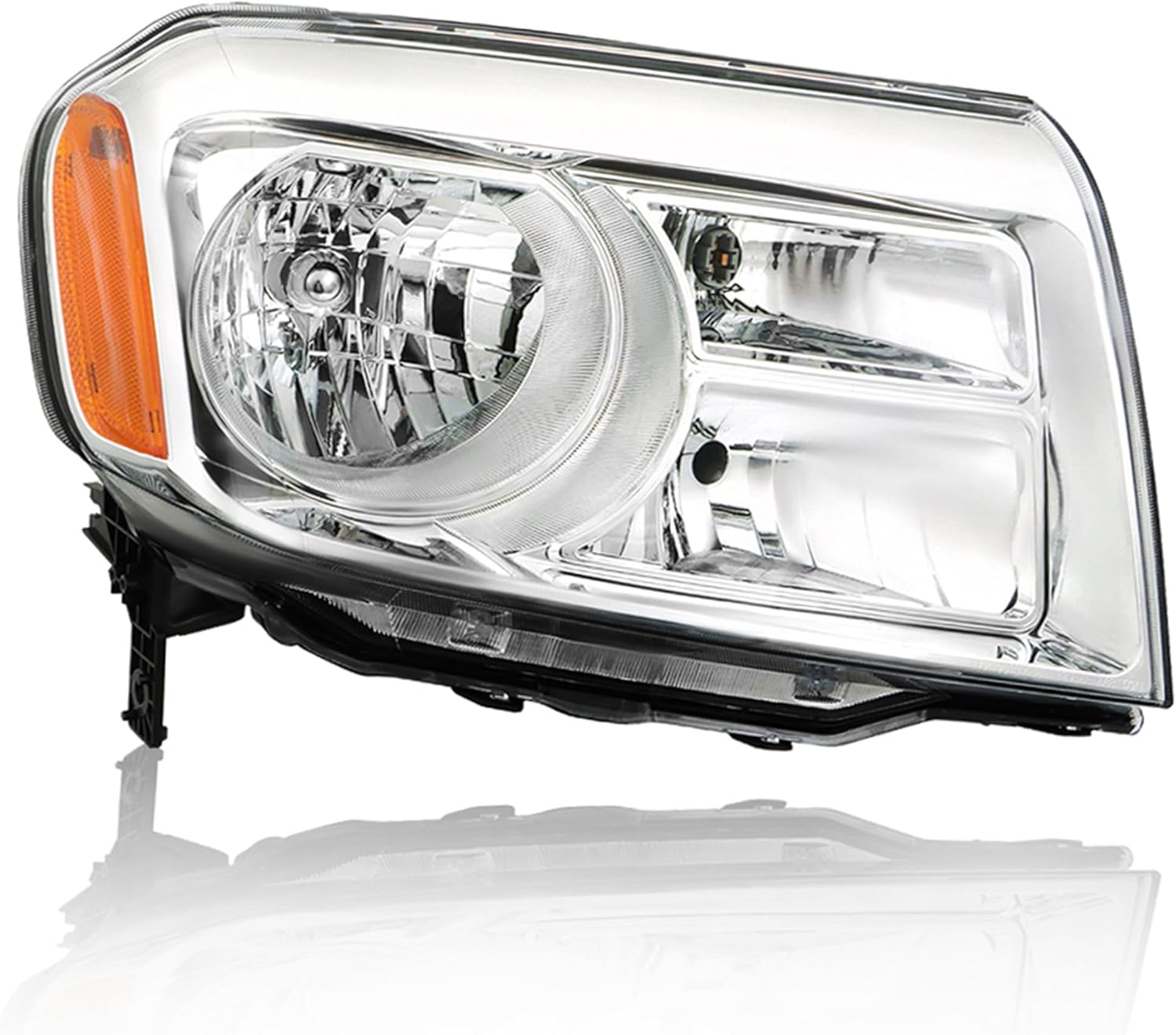 Passenger Side Headlights Assembly Replacement for Honda Pilot 2012-2015 Housing Chrome Lamp RH 1PC 33100-SZA-A11
