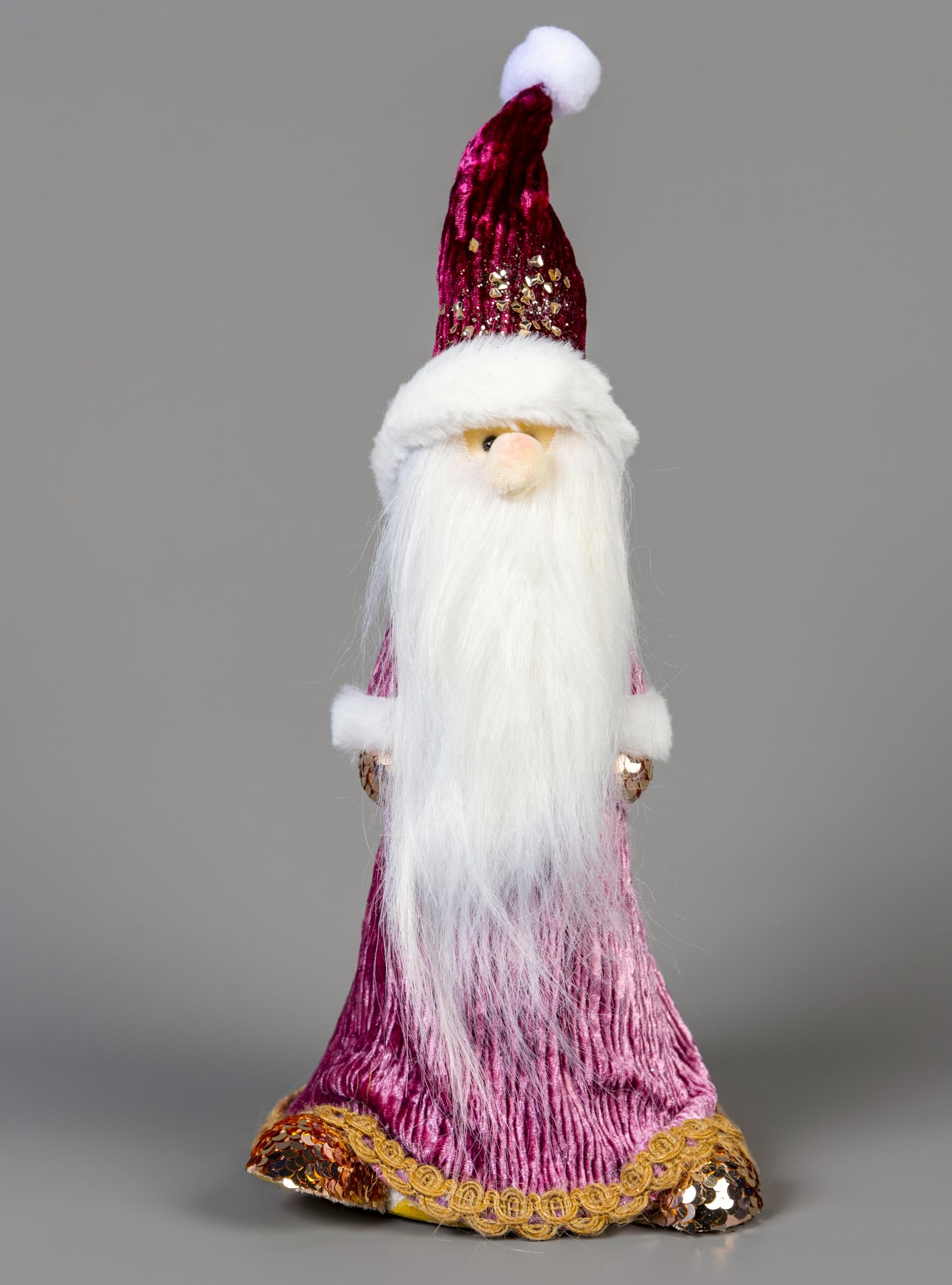 SHATCHI Burgundy Figures Reindeer Tree Unicorn Christmas Tabletop Centrepiece Showpieces Home Art & Craft Xmas Party Window Décor, 66cm Santa