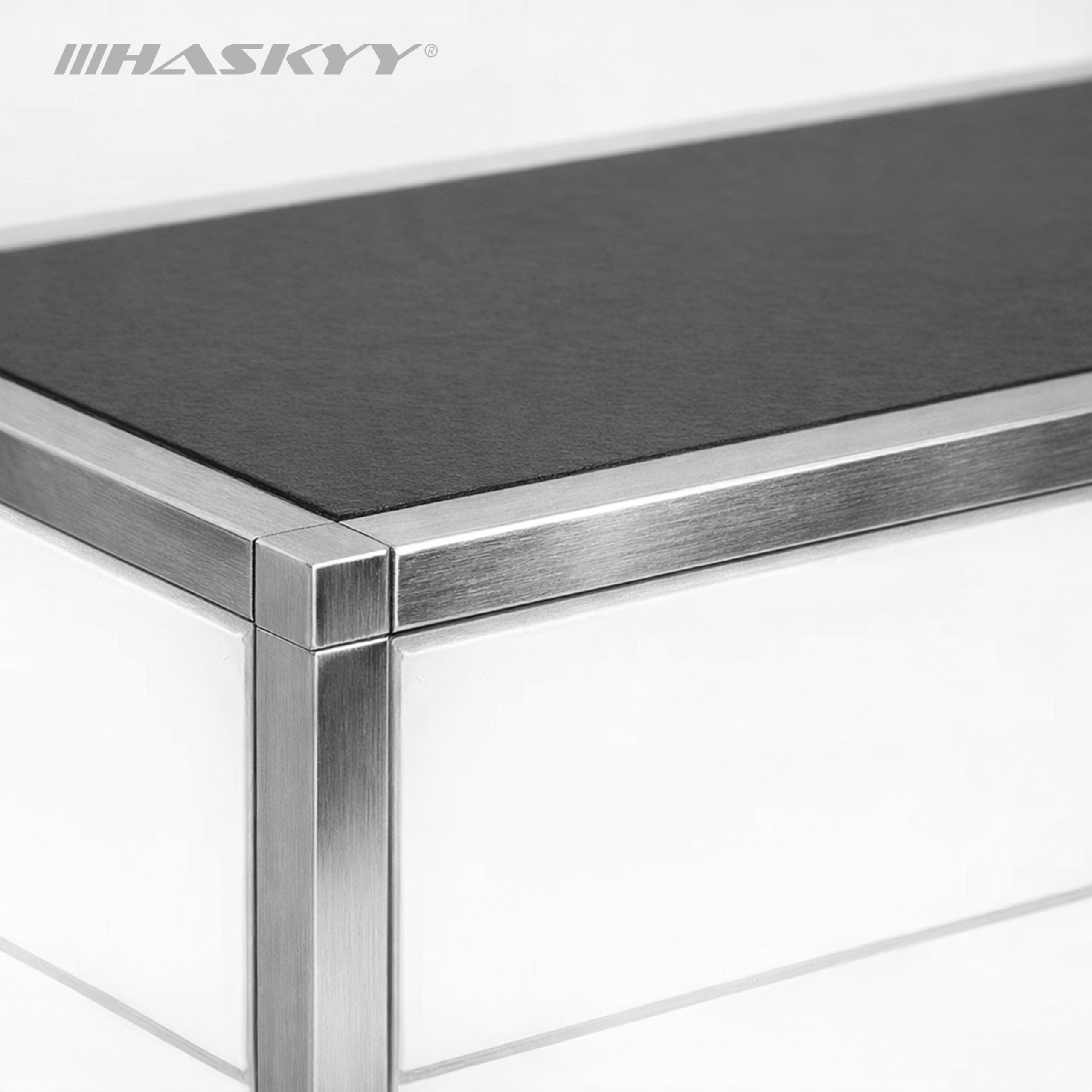 HASKYY Kątownik do listwy gresowej ze stali nierdzewnej V2A szczotkowany kwadratowy uniwersalny 11 mm