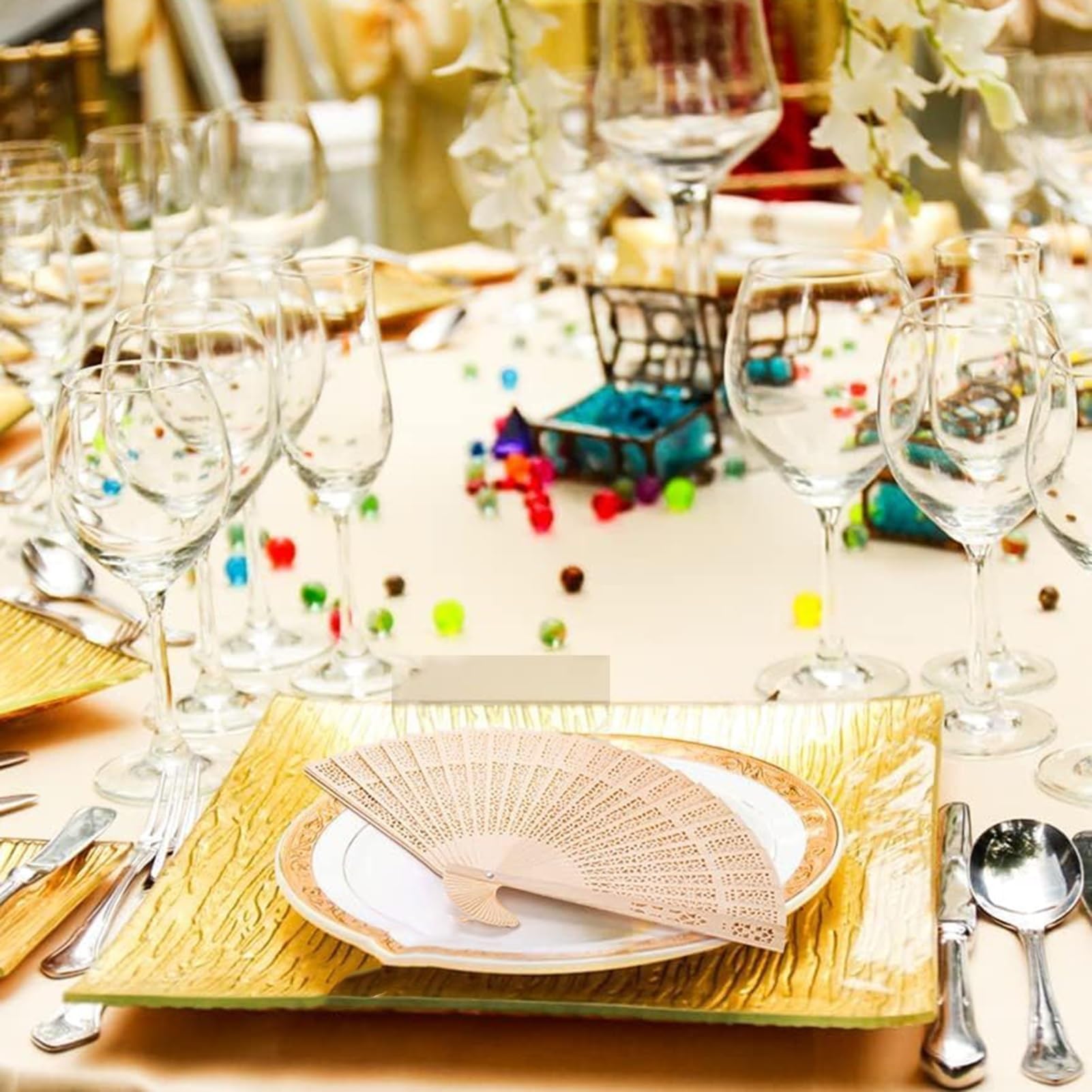 100 personalisierte Hochzeitsfächer, Vintage-Faltfächer, Faltfächer aus Holz, für Hochzeits- und Babyparty-Gastgeschenke