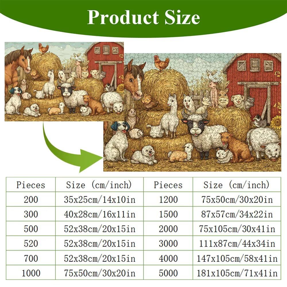 4000 Pezzi Puzzle Adulti - Azienda agricola & Animale - Fabbricazione in Legno Robusto (Forma Classica) - Decorazione Murale con Poster - Prodotto Riservato ad Adulti e 14 Anni in Su (147x105cm) P3#30