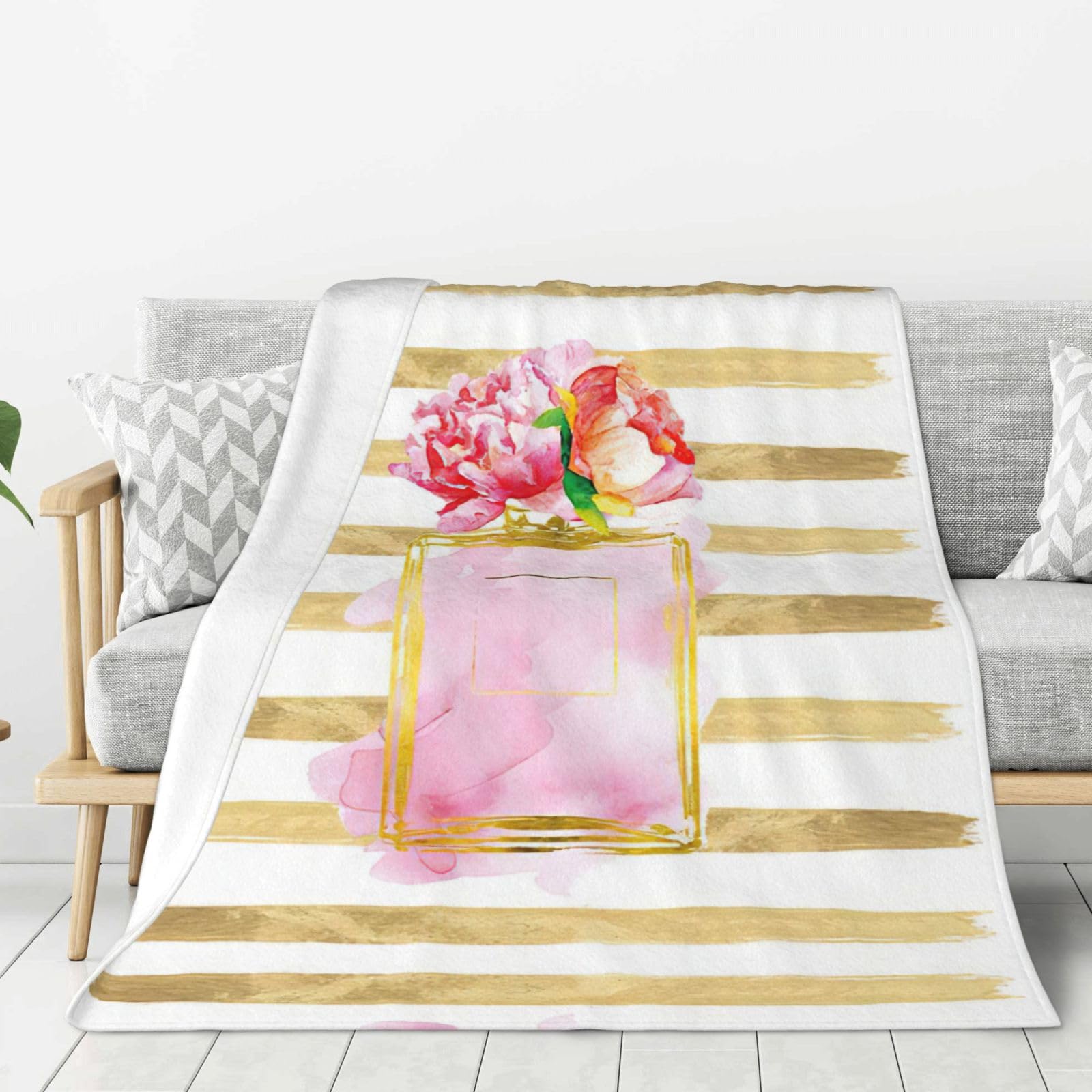 Zcmkjlg Fashion Perfume Ultra Soft Flannel Fleece Fluffy Throw Blanket, Throw Blanket For Couch, Warm Cozy Blanket