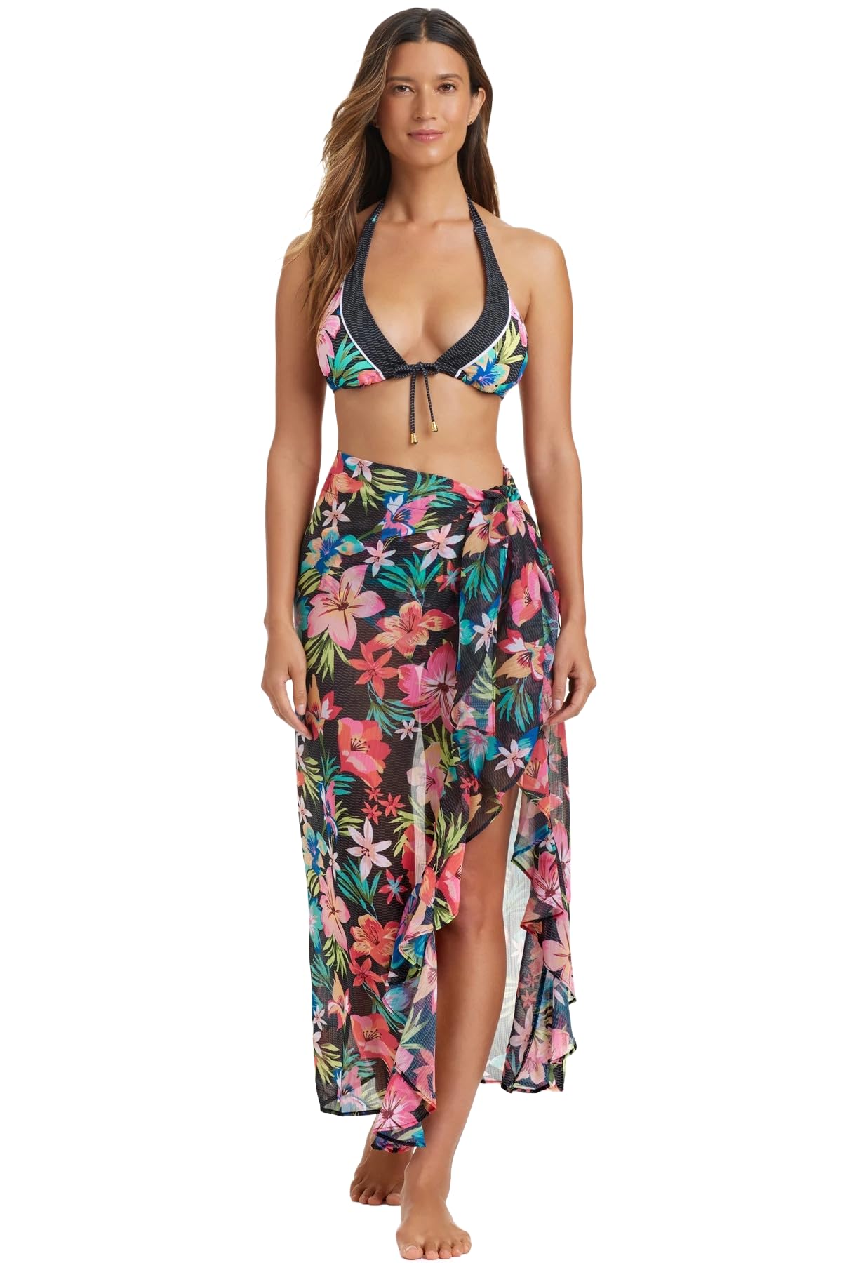 Western Summer Beachwear Swimsuit Coverup Sarong for Women Beach Wear Bikini Wrap Coverup - Pink Colour, 60+"