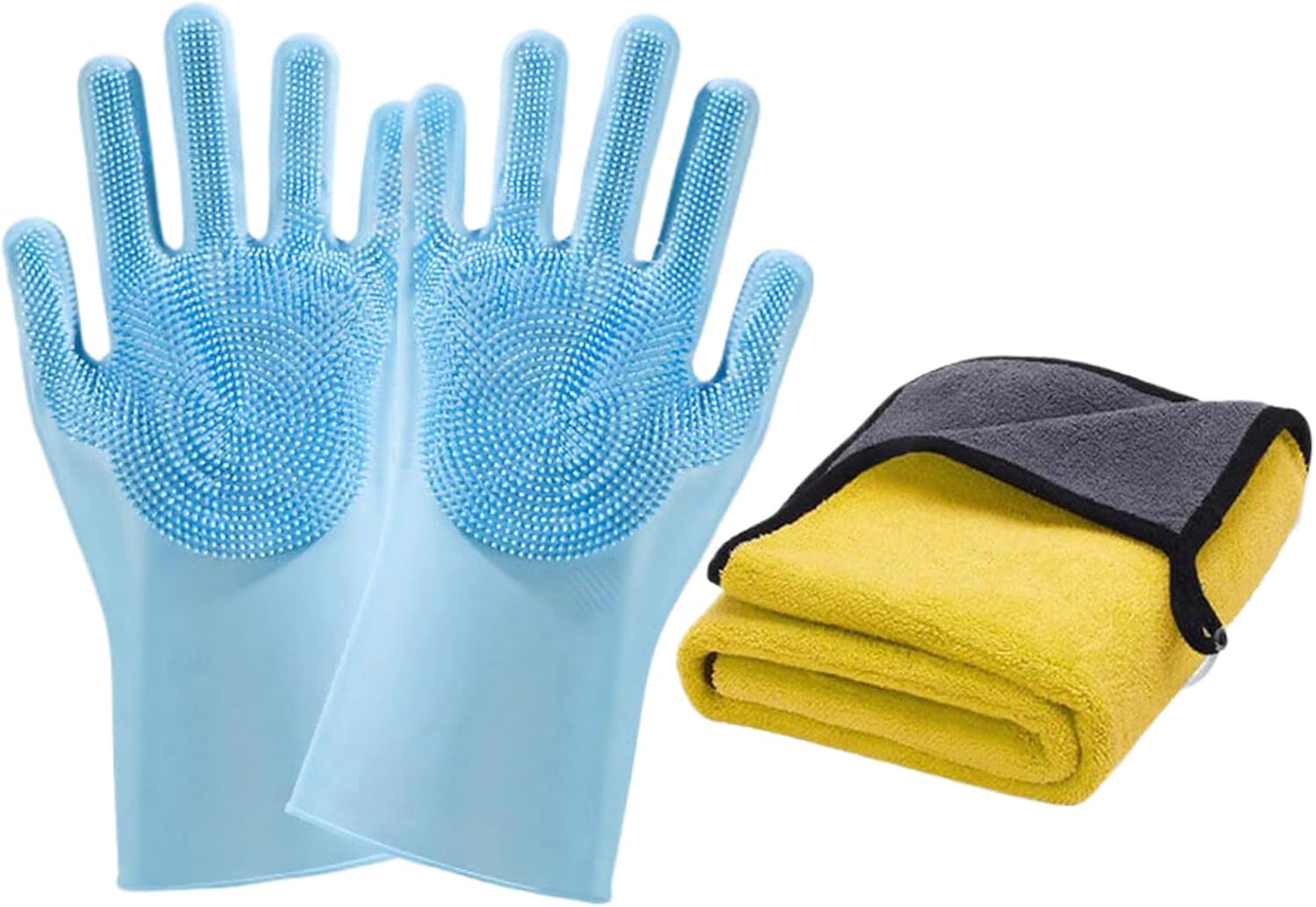 Pet Scrubber, Grooming Gloves, Silicone Bathing Brush, Cleaning Shedding Tool for Puppy Kitten Small Animals, Home Bathroom Car Shower Outdoor Kitchen Daily Use Hair Removal Massage