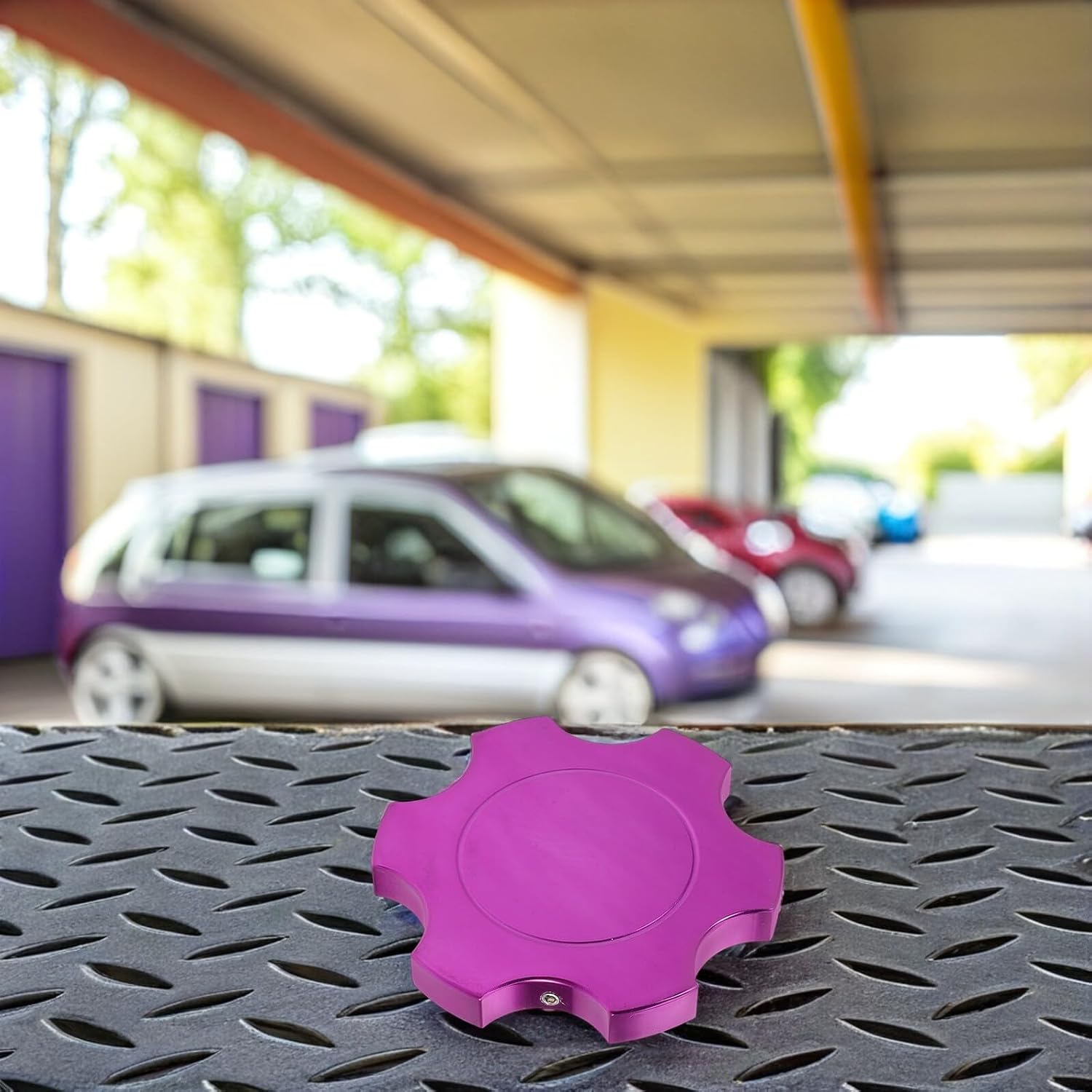 Car Cooling Radiator Cap Purple Cooling System Reservoir Cap Coolant Tank Cover Compatible with Standard Automotive Engines
