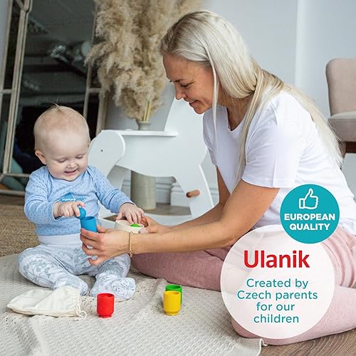 Miniatura 2 de Ulanik Kit de iniciación de bolas en tazas, juguetes Montessori para niños de 1 año, juego de madera a juego para aprender a clasificar y contar