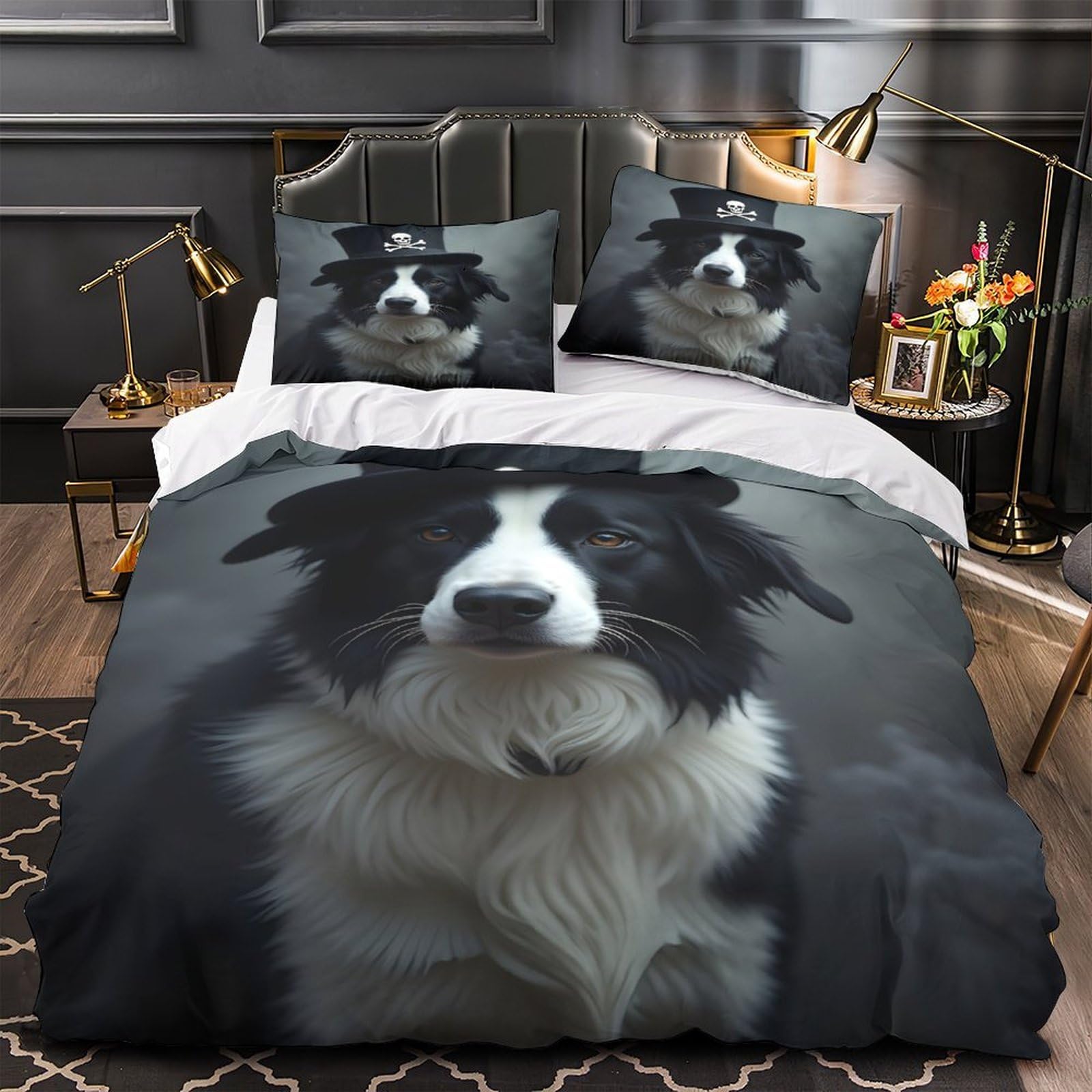 Parure de lit hypoallergique chien pirate entretien facile contre les allergies