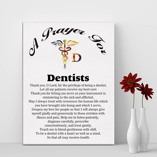 Miniatura 4 de LEXSIVO Lienzo de oración de un dentista para decoración de pared para el hogar, pintura de regalo para dentistas, 11.5 x 15 pulgadas, póster