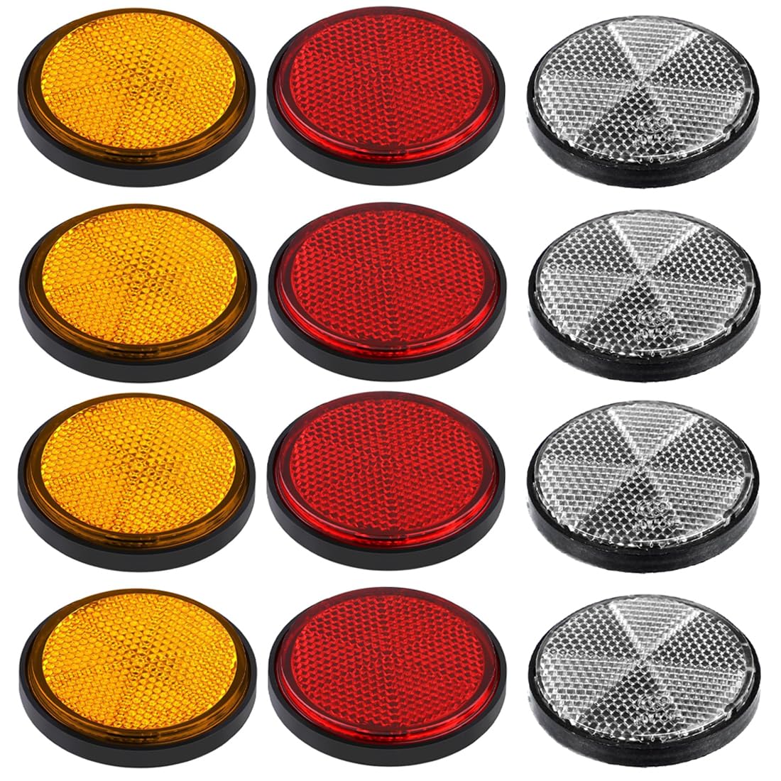 Set 4 Riflettori Rotondi Rossi Autoadesivi – Diametro 75 Mm, Omologazione E20, Per Rimorchi E Roulotte - 2