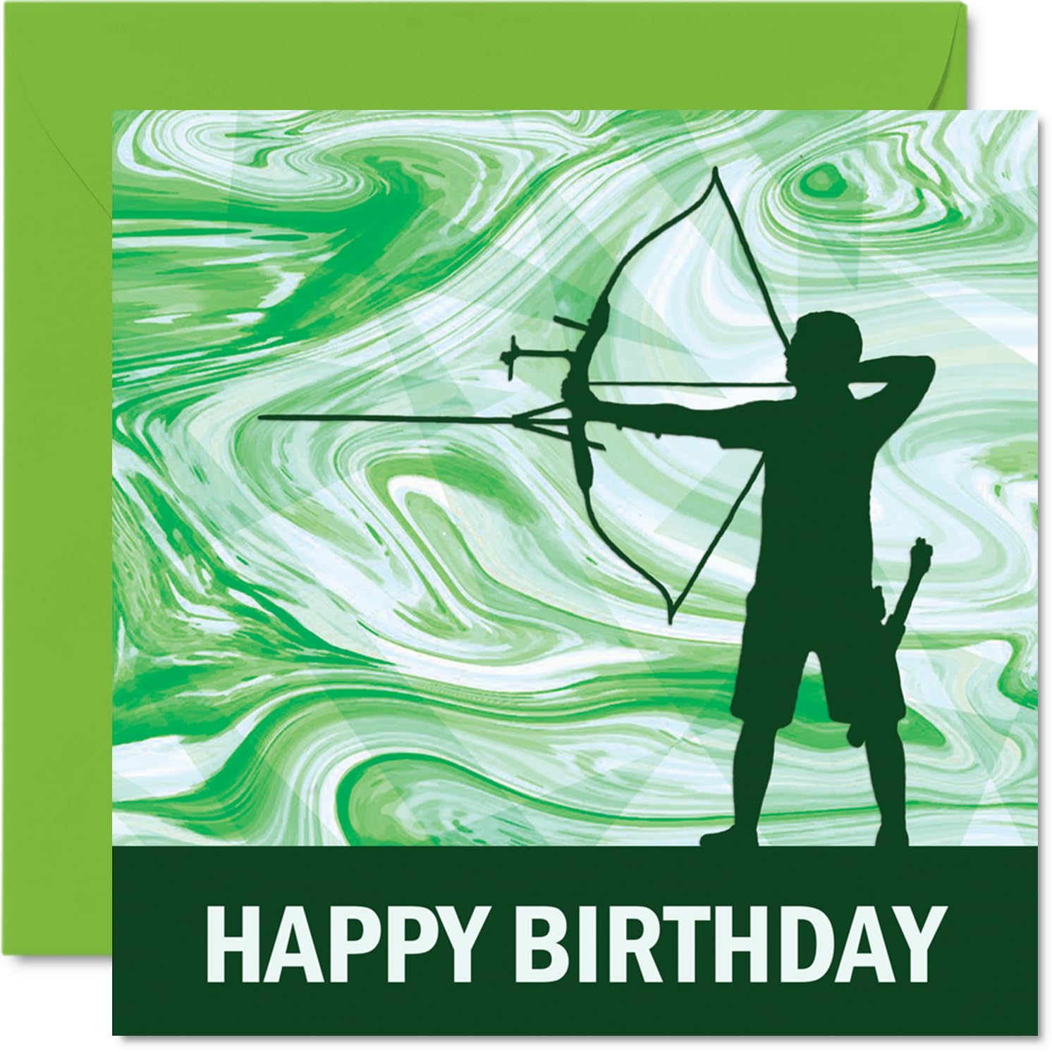 Archery Sport Birthday Cards - Boys in Sports - Happy Birthday Card for Boy Son Brother Grandson Nephew Uncle Cousin, 145mm Bday Greeting Cards