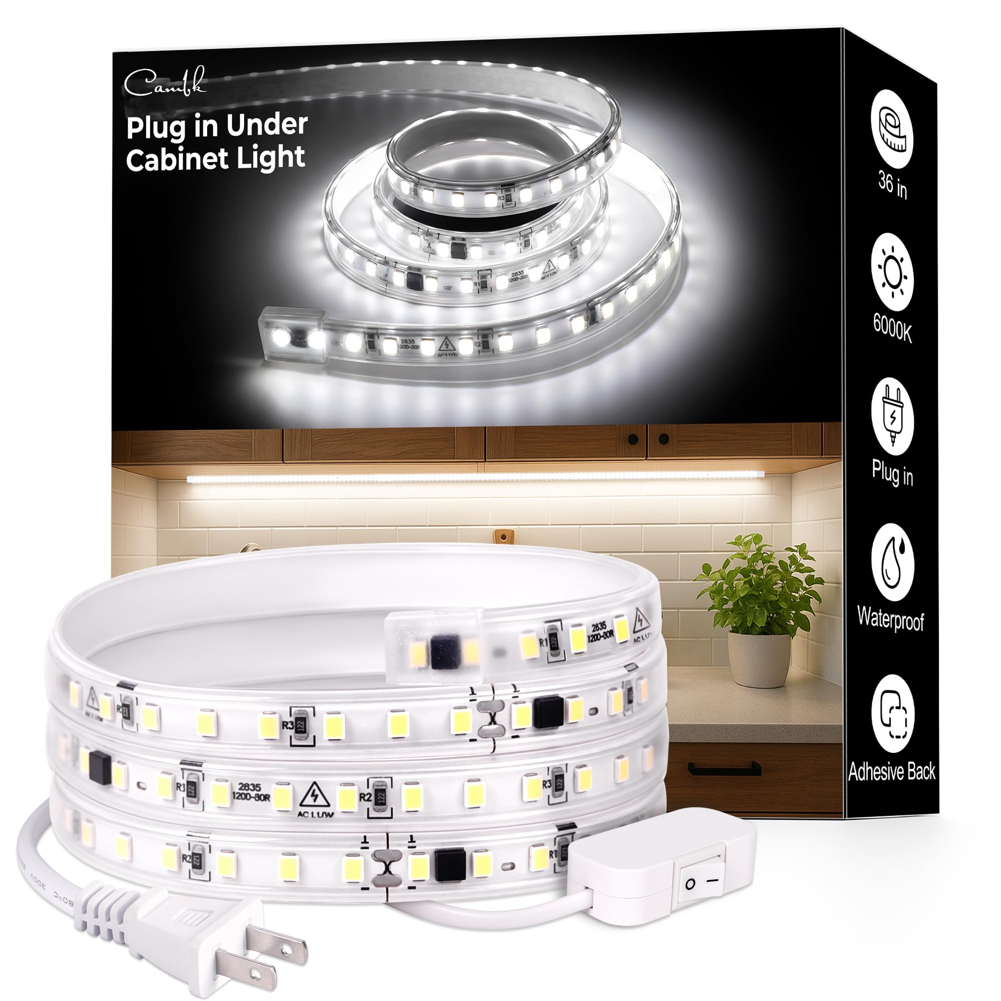 View 1 of cambk 36-inch Plug-in Under-Cabinet LED Light Strip