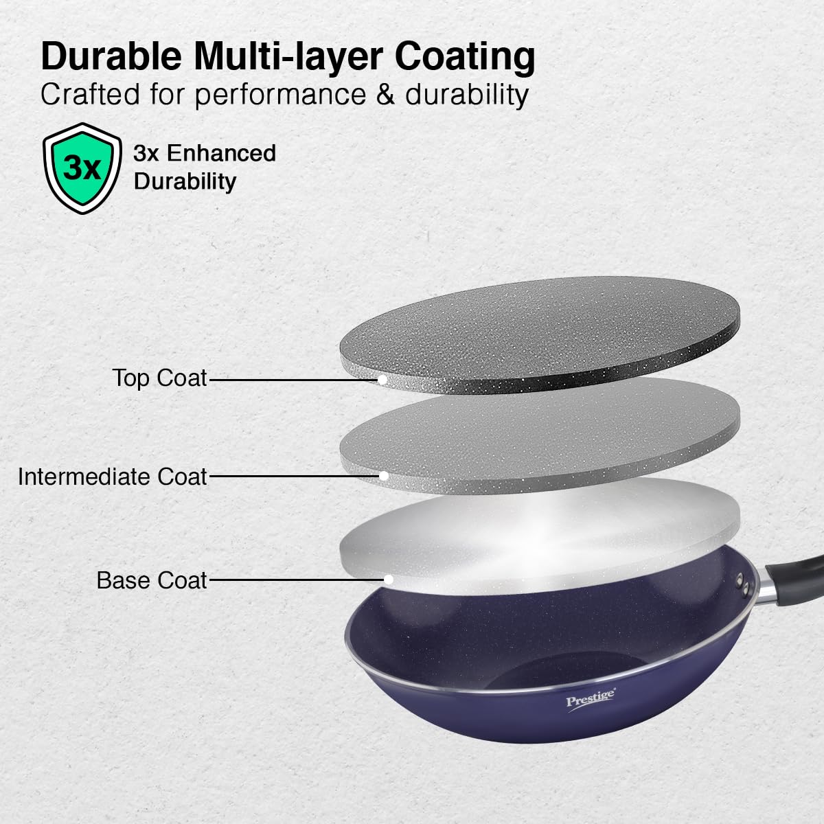 Prestige Ceraglide Ceramic Coating Non-Stick Aluminium Cookware Wok 28 Cm (3.3 Litre) 2