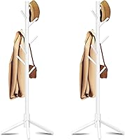 Vista 9 de Perchero, Percheros independientes con 8 ganchos, 3 alturas ajustables para ropa, sombreros, bolsos, árbol perchero de fácil montaje para entrada
