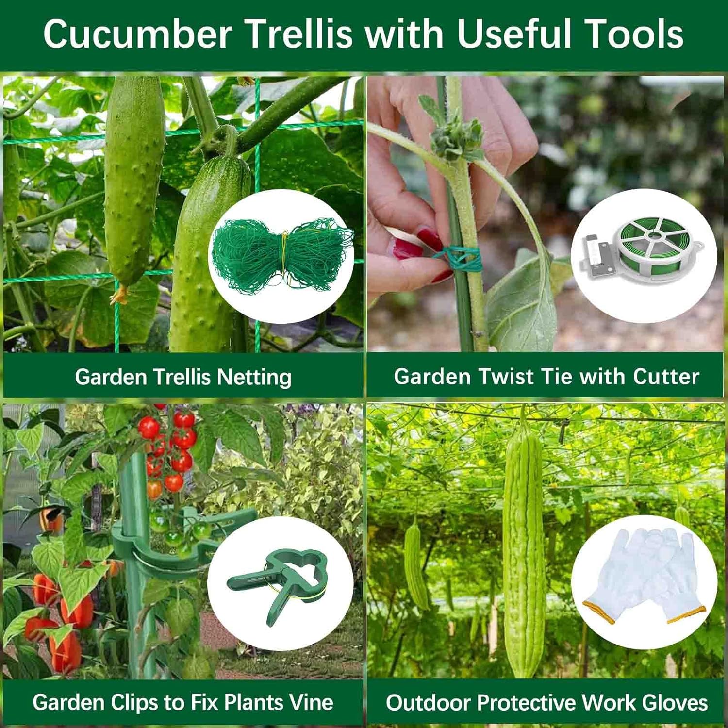 65x65 inch U-Shaped Steel Raised Garden Bed with Tomato Support, Integrated Trellis for Climbing Vegetables Squash Cucumbers Grapes, Durable Steel Arch Frame with Net Clips